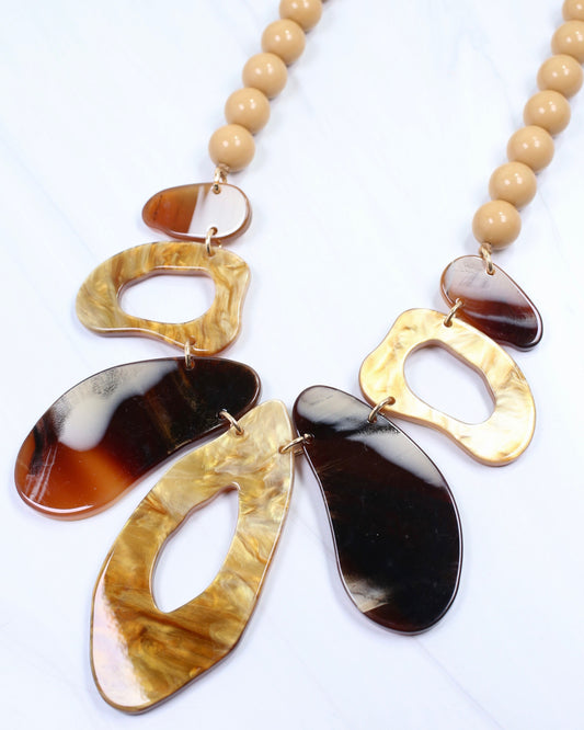 Saratoga Beaded Statement Necklace Natural