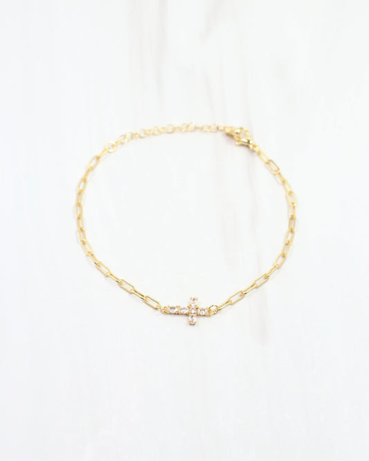 EmmaRose Cross Link Bracelet WR Gold