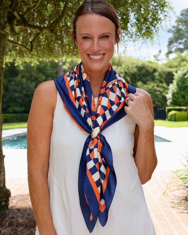 Hollis Scarf Large Navy Orange