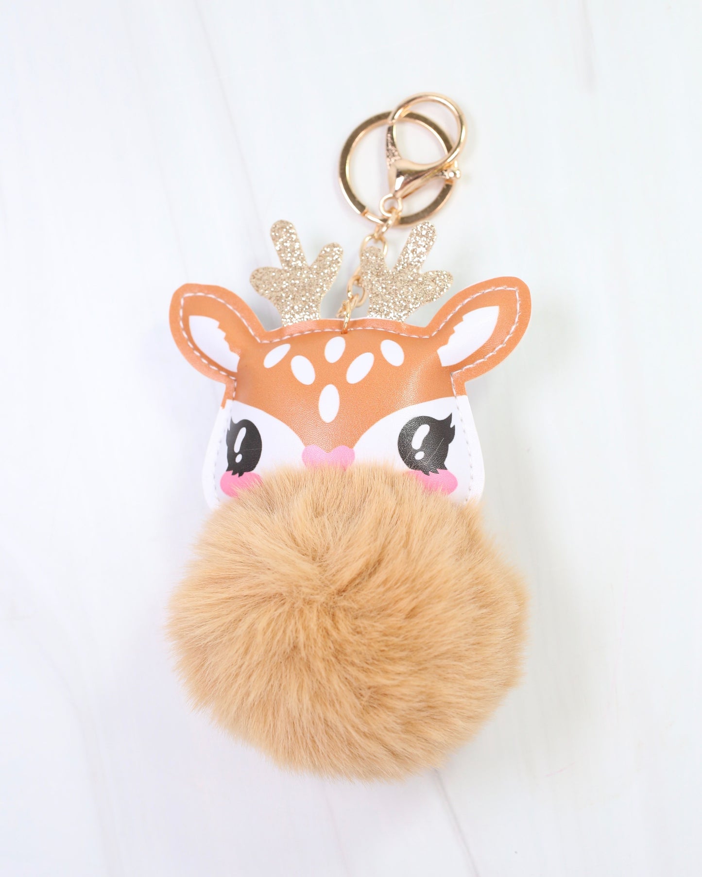 Dearly Faux Fur Bag Charm Tan