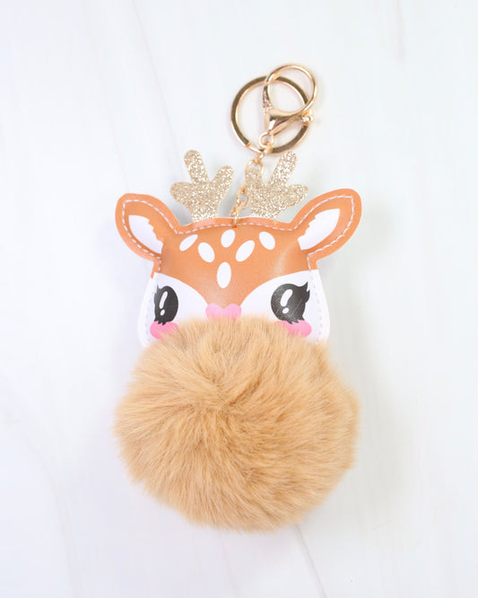 Dearly Faux Fur Bag Charm Tan