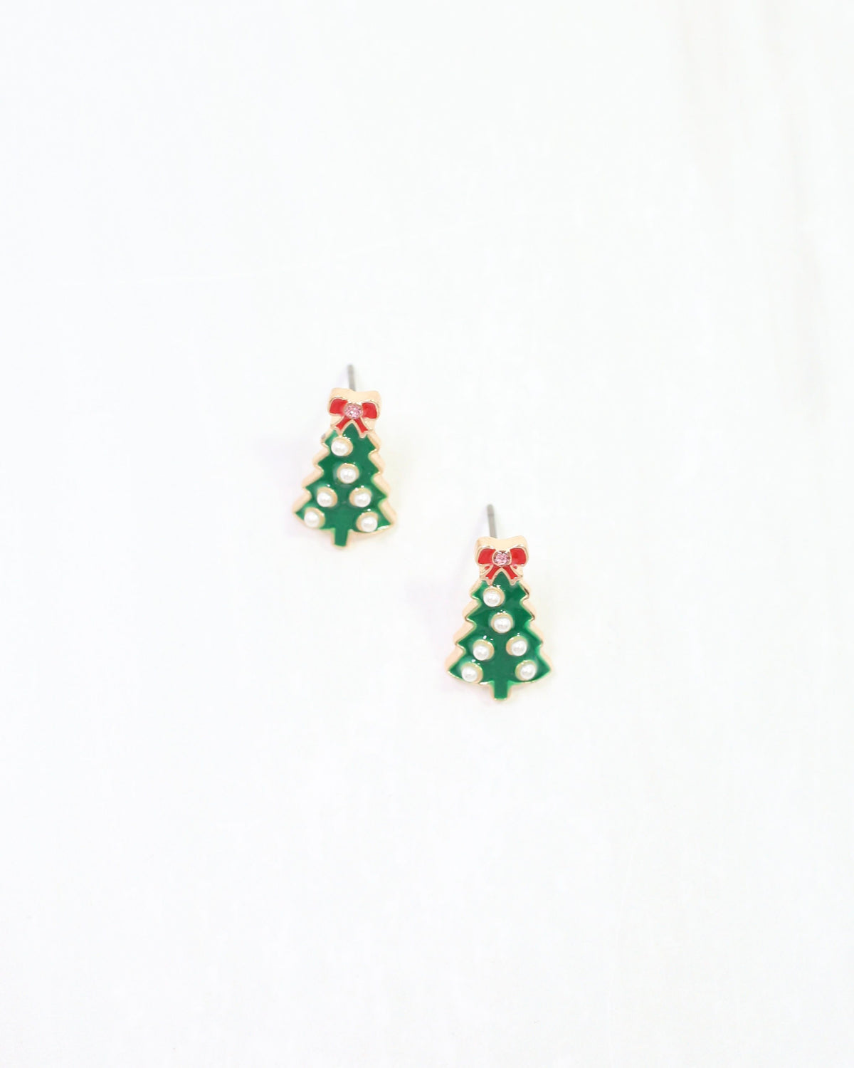 All is Calm Christmas Tree Stud Pearl