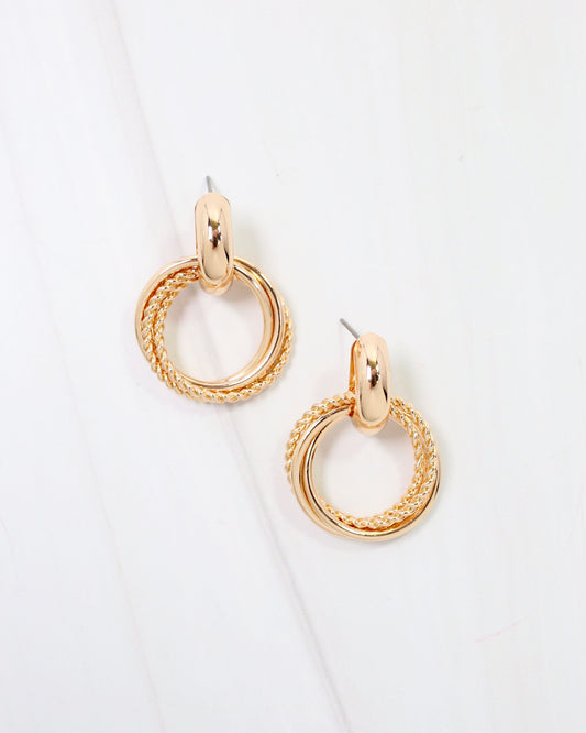Centre Drop Earring Gold