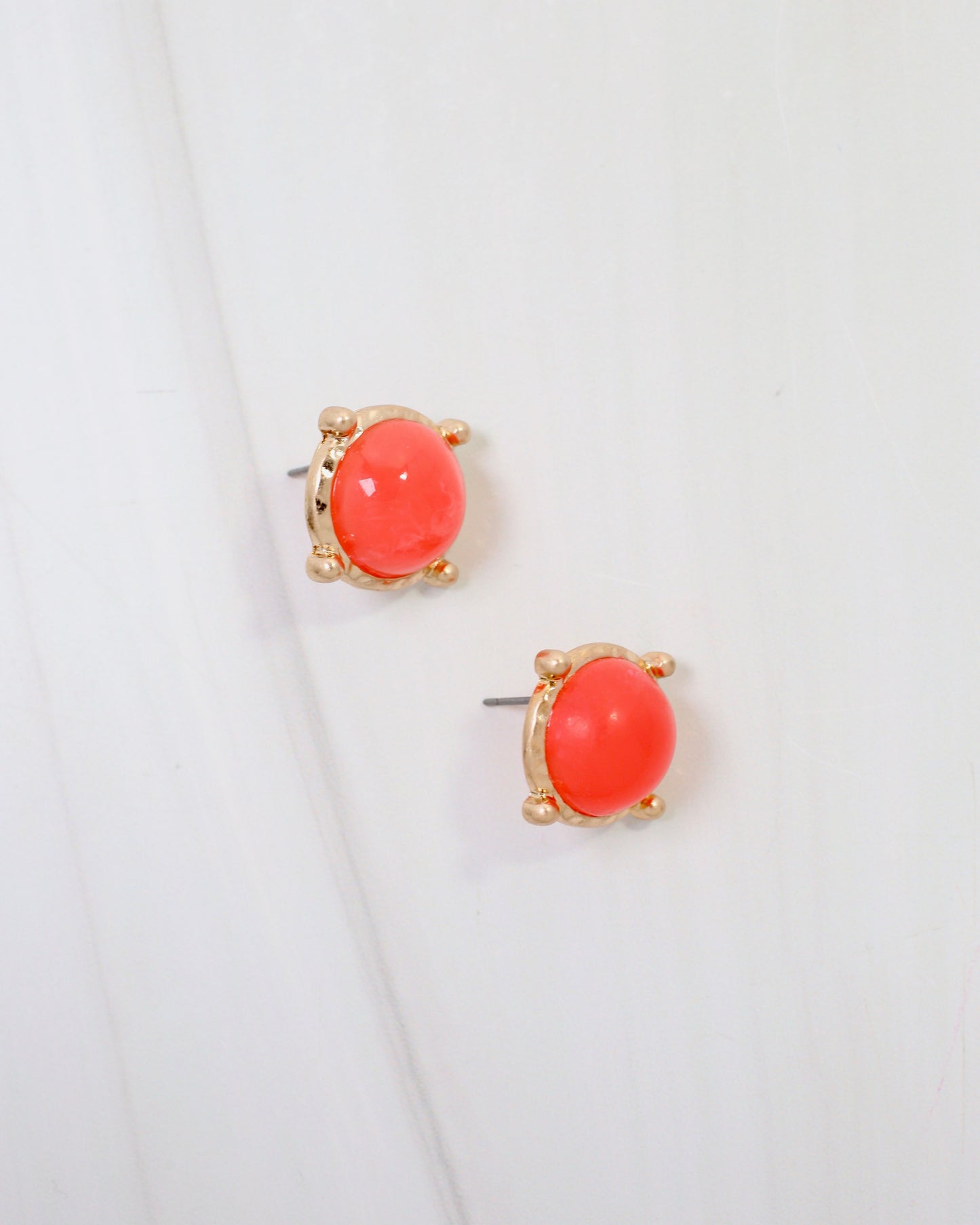 Florissant Round Post Earring Coral
