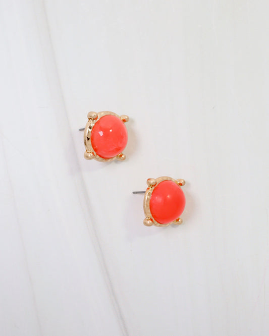 Florissant Round Post Earring Coral