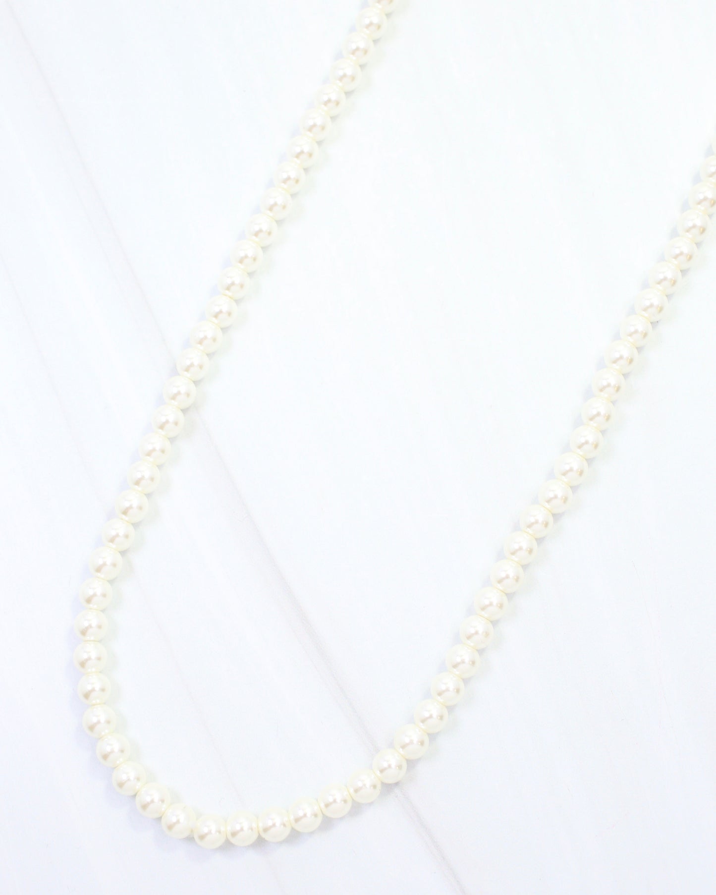 Karina Small Pearl Beaded Necklace Cream