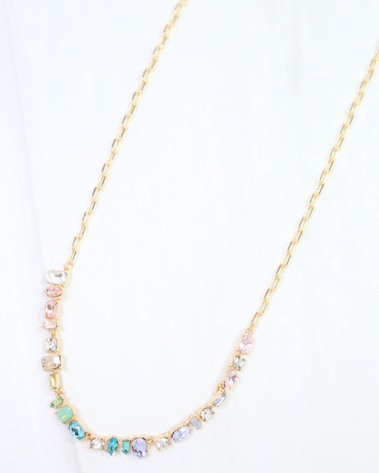 Fletcher Crystal Necklace Lavender Multi