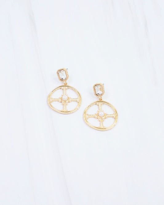 Acacia Vintage Dangle Earring Worn Gold