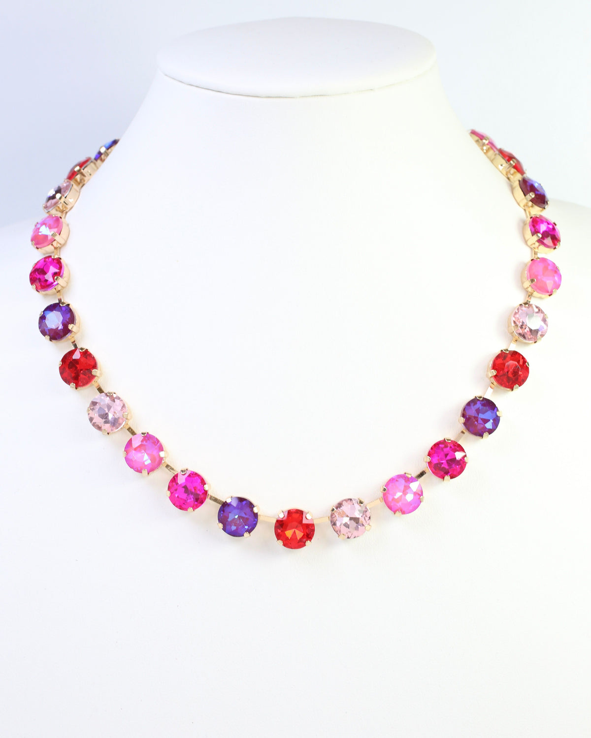 Donimica Rhinestone Necklace Pink Multi