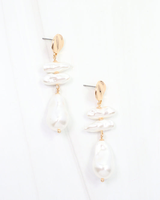 Diana Pearl Dangle Earring Gold