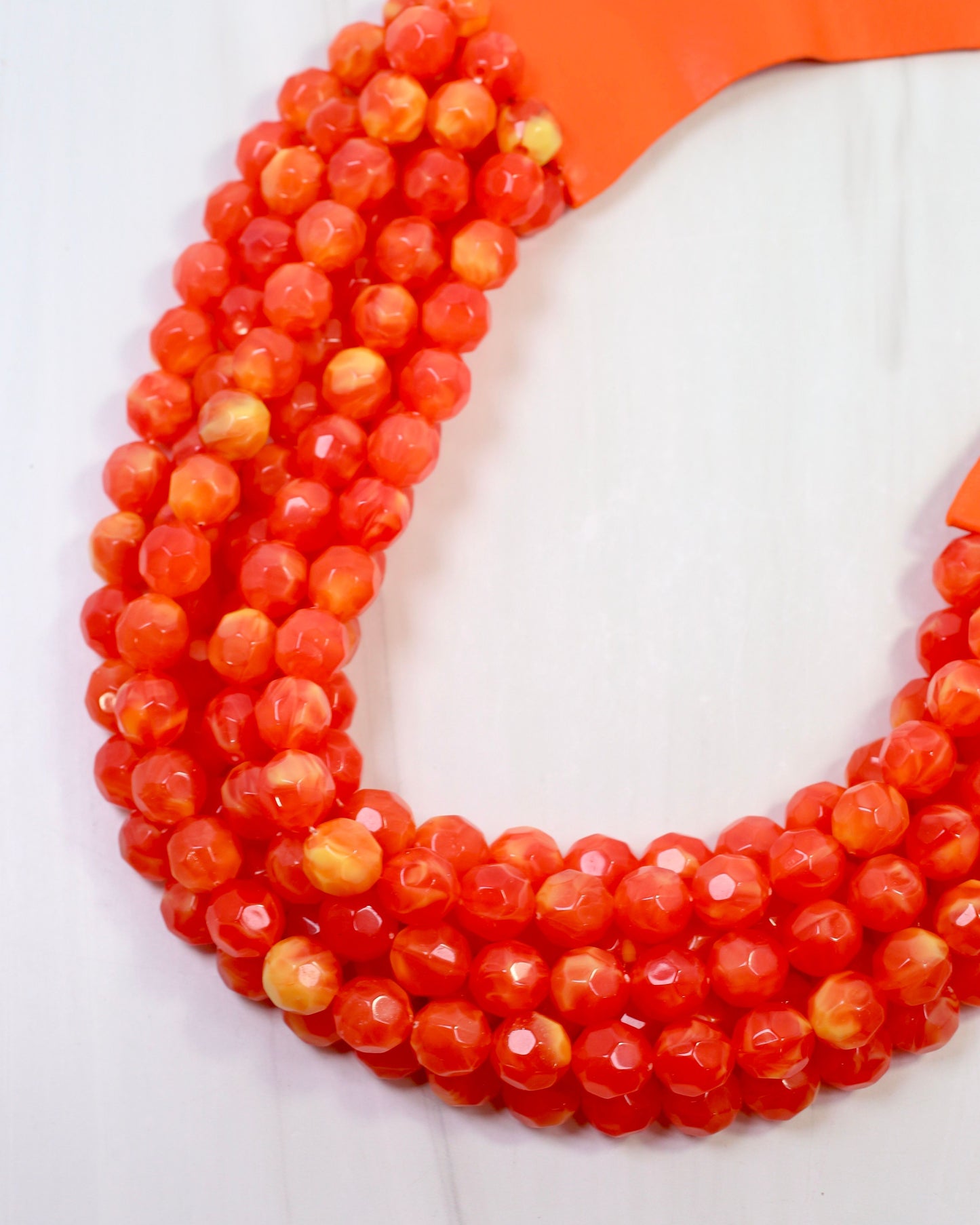 Cadence Multi Layered Beaded Necklace Orange