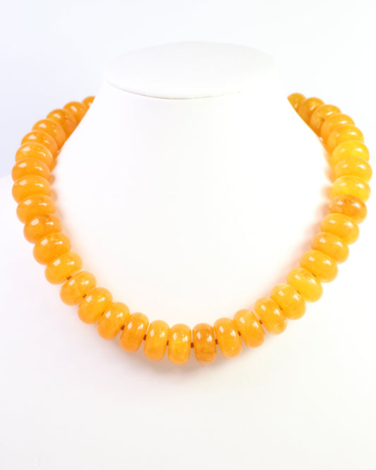 Pipestone Marble Beaded Necklace Mustard