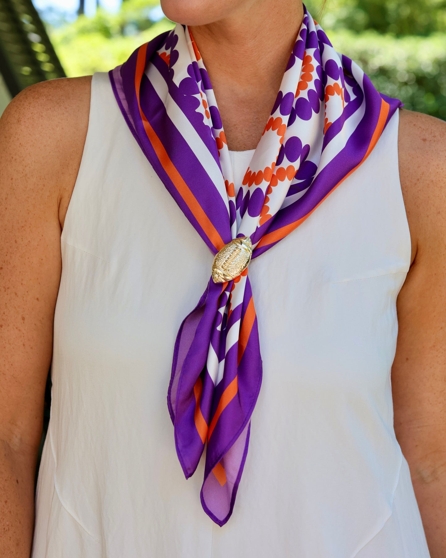 Lucy Floral Scarf Medium Purple Orange