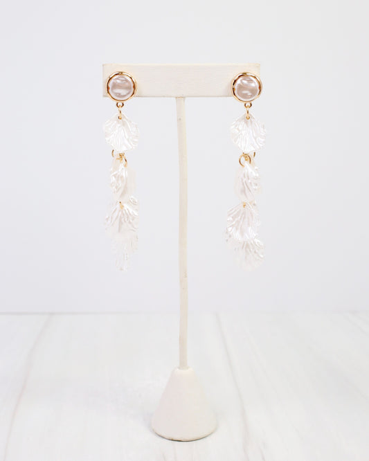 Dillon Petal Dangle Earring Cream