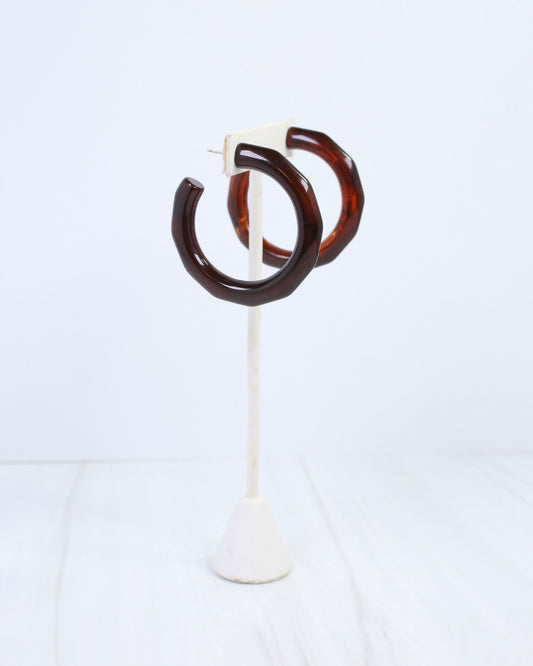 Castlemaine Geometric Hoop Earring Tortoise