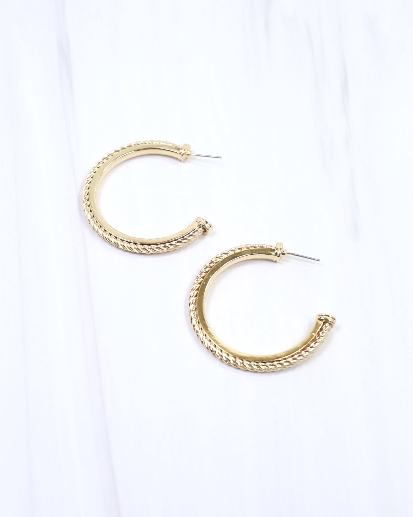 Annette Cable Hoop Earring Gold