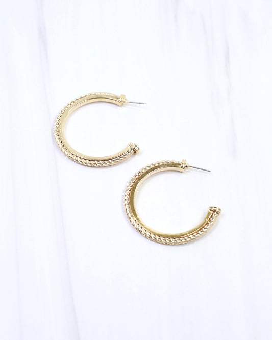 Annette Cable Hoop Earring Gold