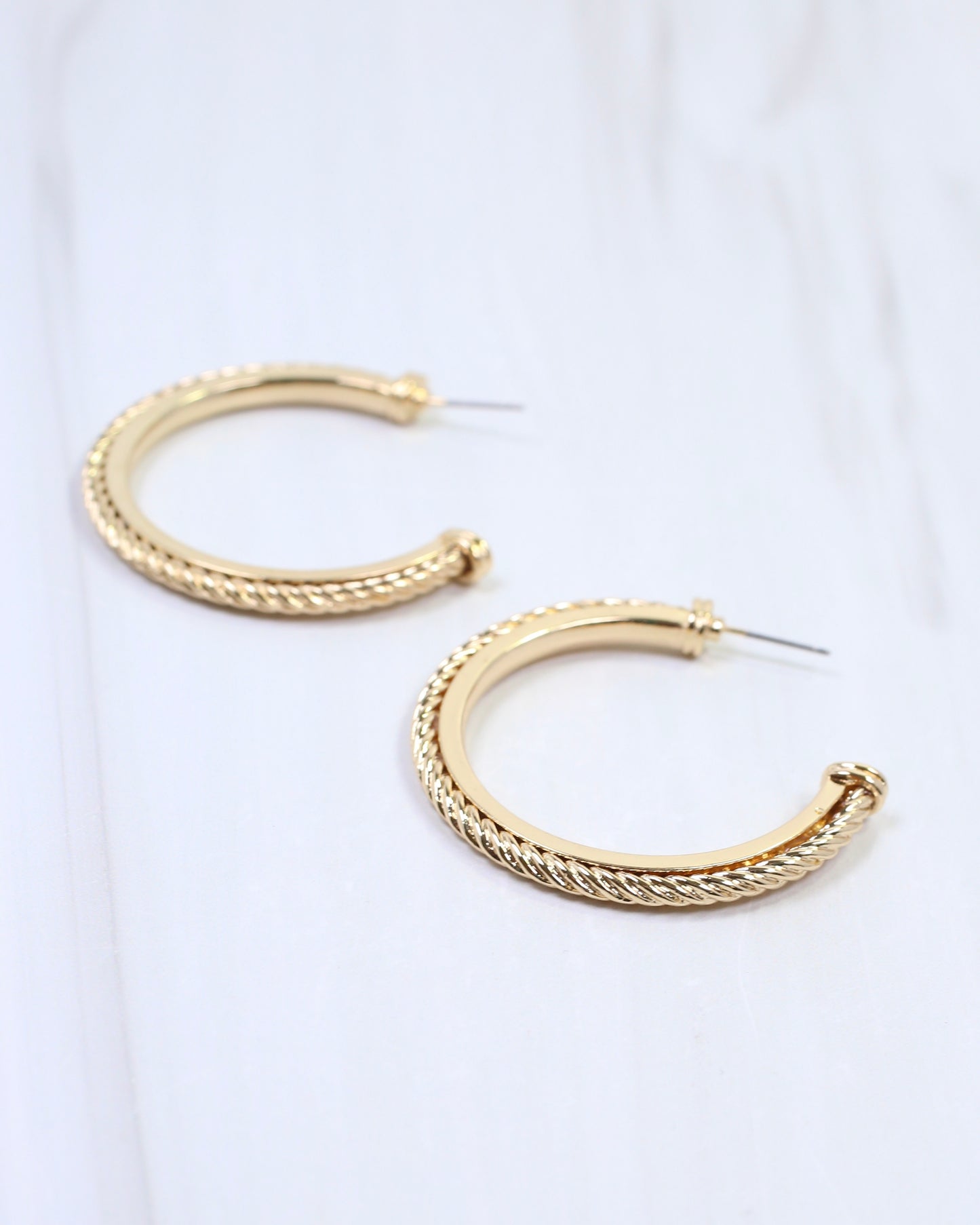 Annette Cable Hoop Earring Gold
