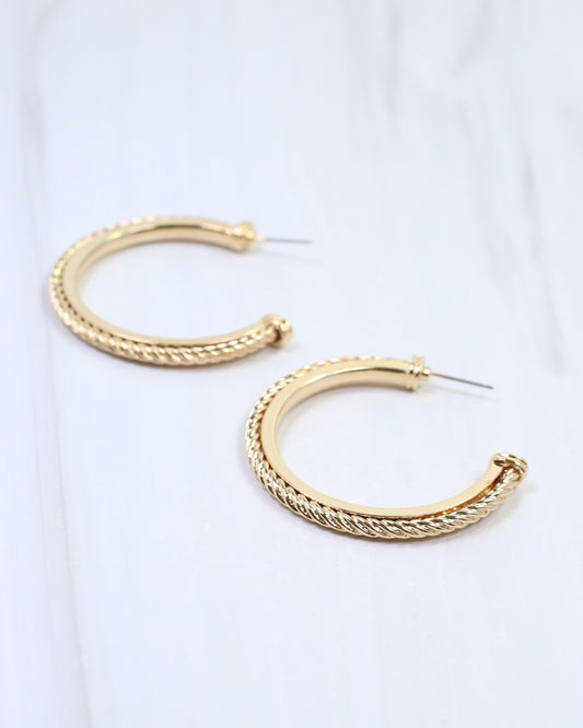 Annette Cable Hoop Earring Gold