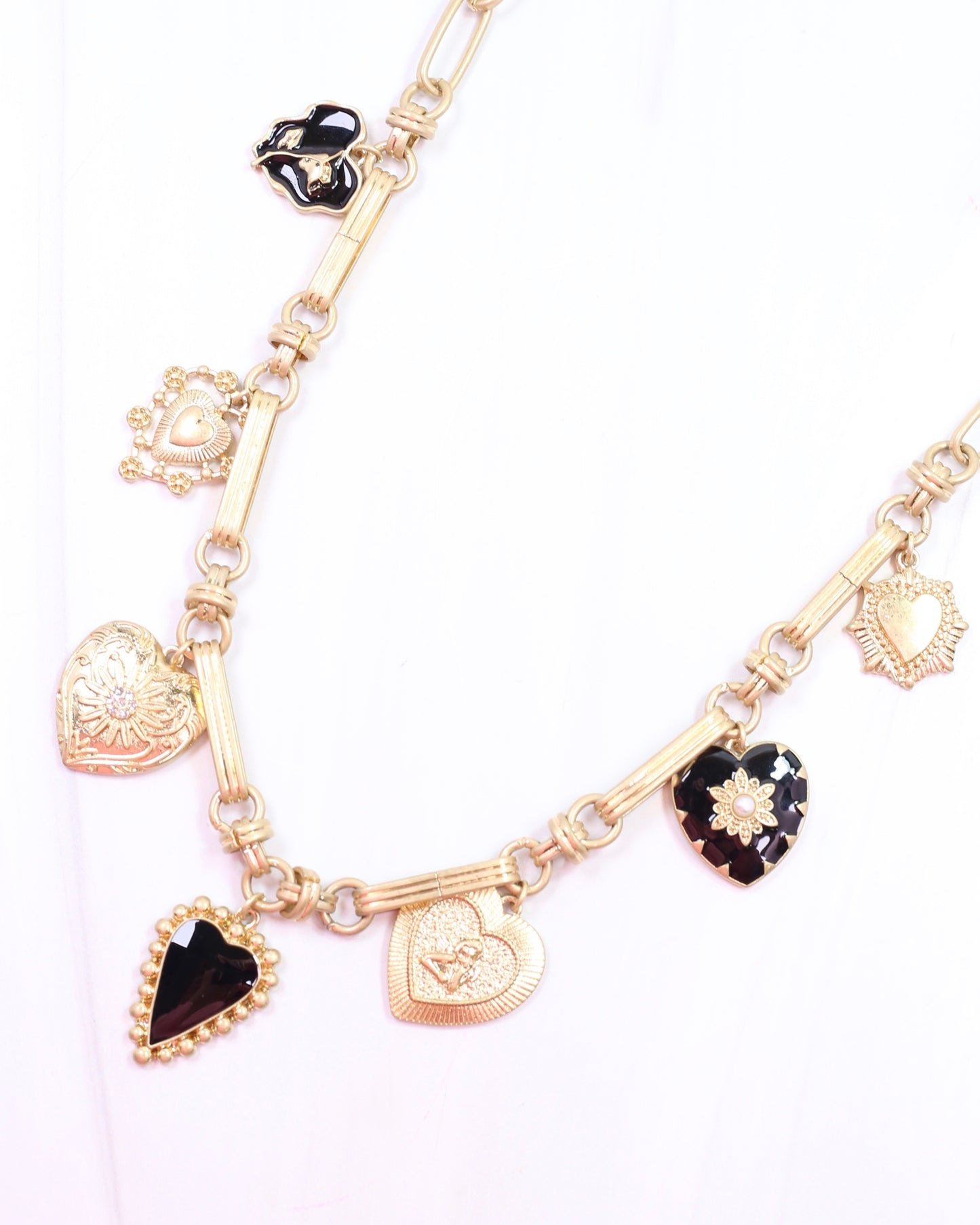 Daisy Charm Necklace Worn Gold