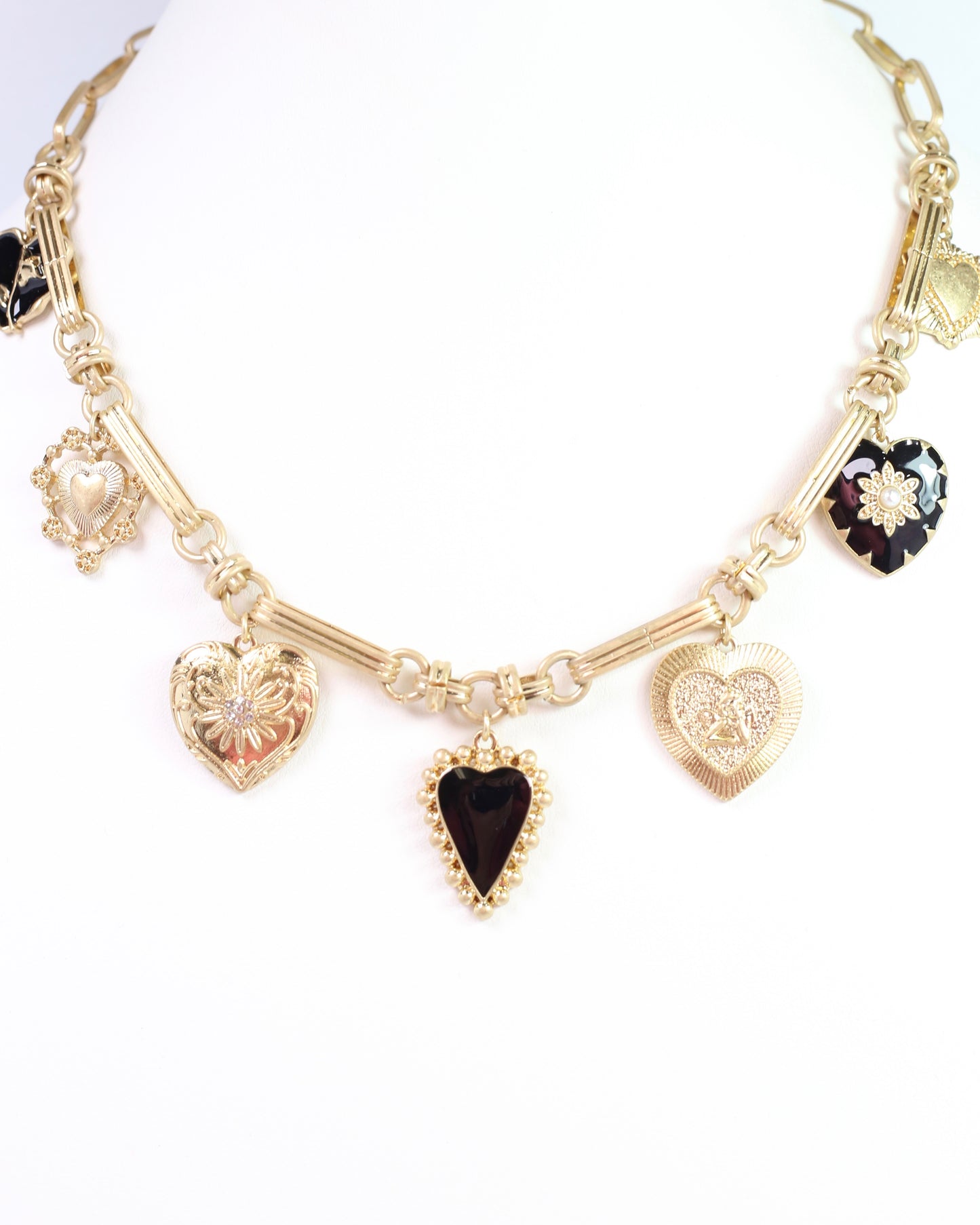 Daisy Charm Necklace Worn Gold