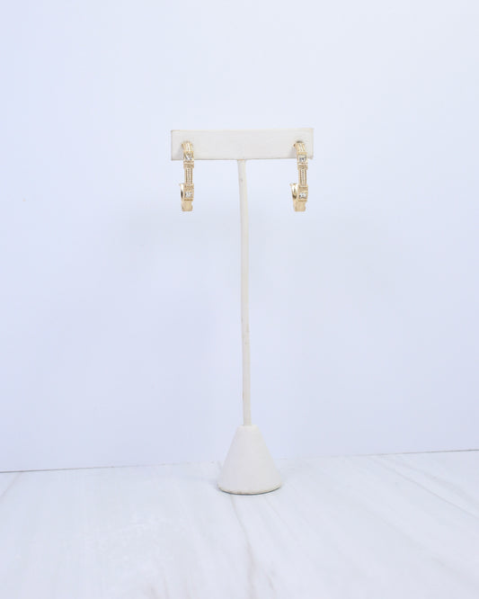 Ania Textured Medium Hoop Earring Clear