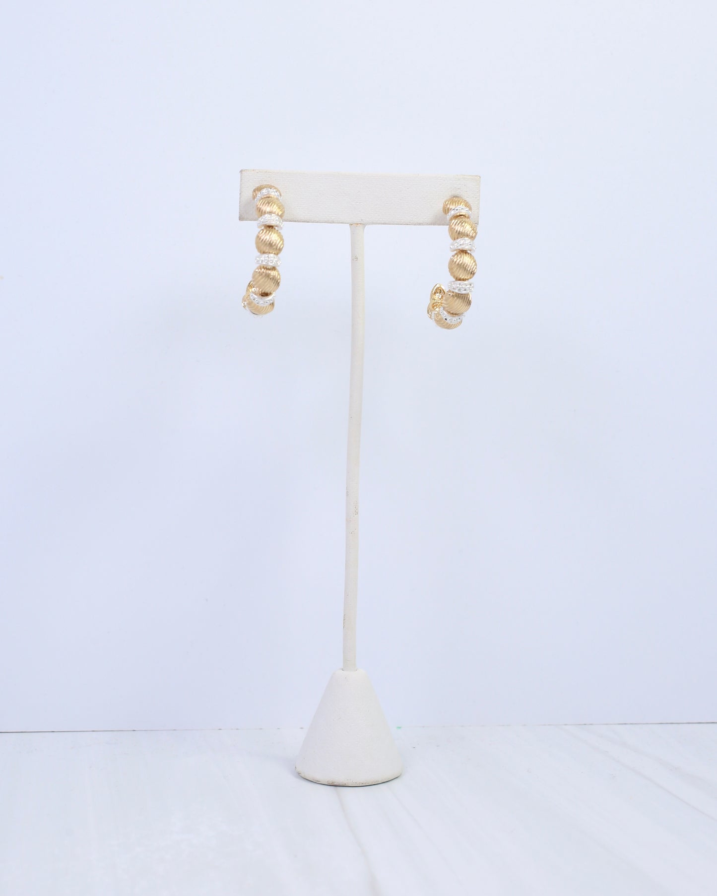Anvi Textured Hoop Earring Worn Gold