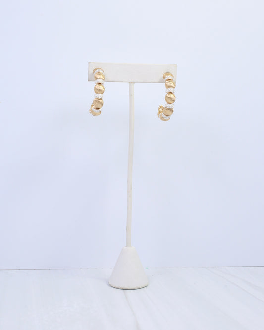 Anvi Textured Hoop Earring Worn Gold