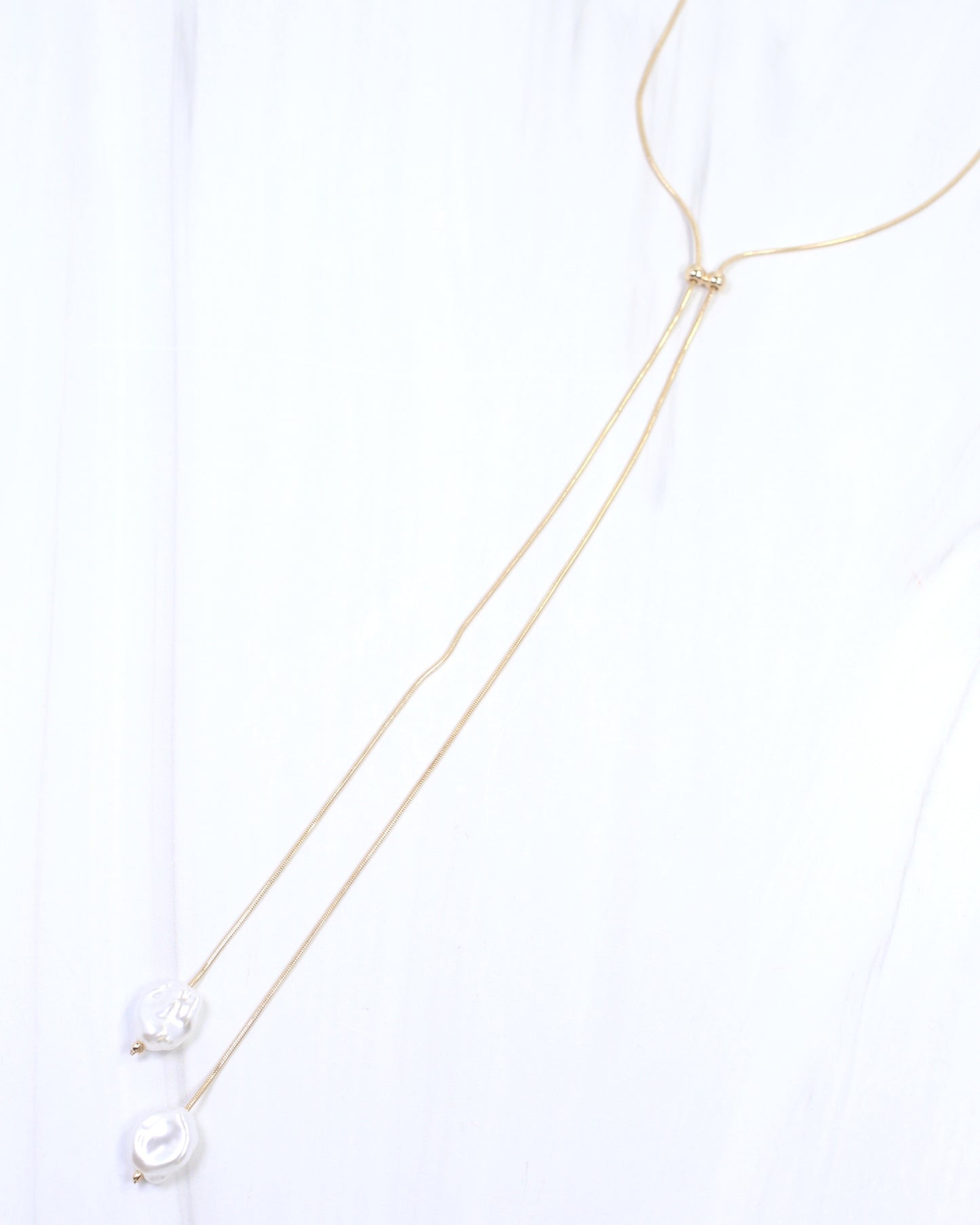 Bendigo Long  Adjustable Y Necklace Gold
