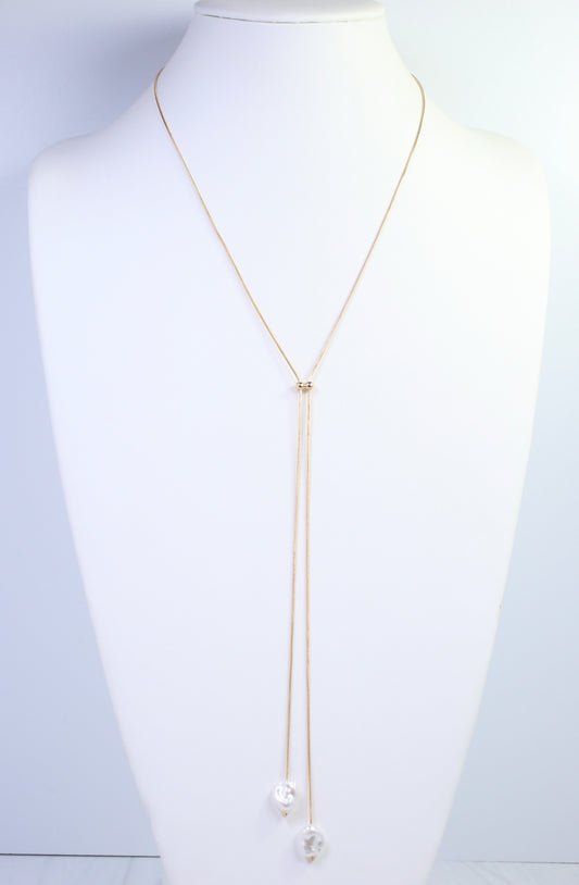 Bendigo Long  Adjustable Y Necklace Gold