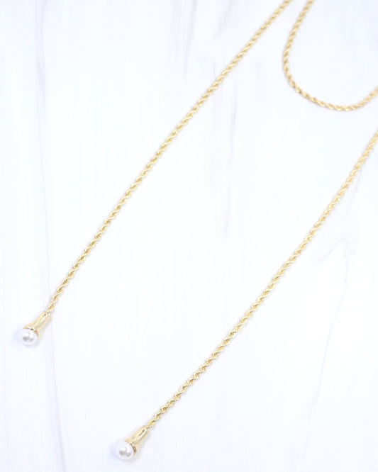 Benalla Long Rope Chain Necklace Gold