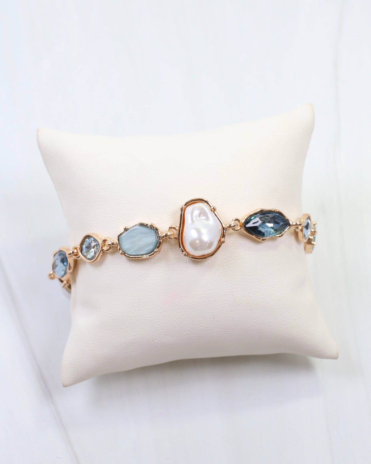 Aleia Pearl and Stone Bracelet Blue