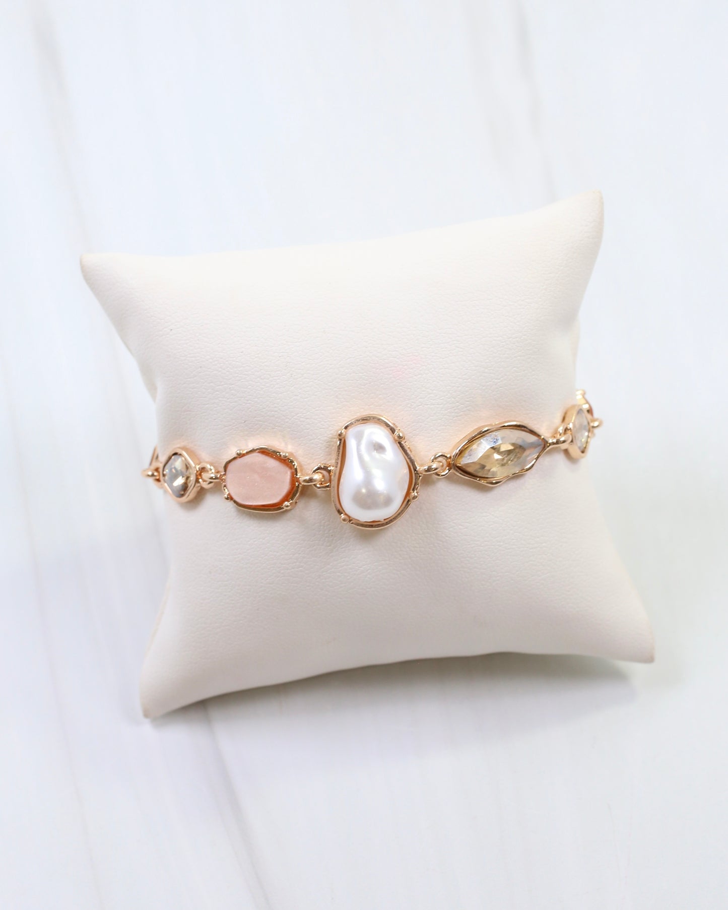 Aleia Pearl and Stone Bracelet Topaz