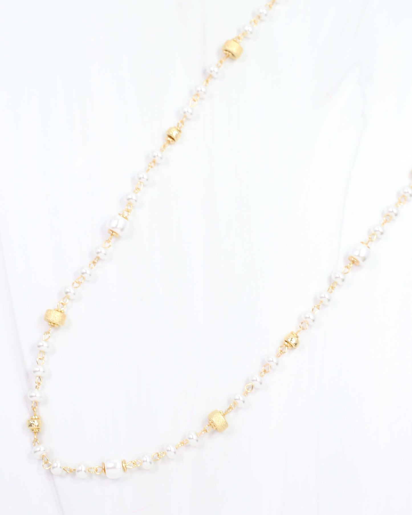 Piper Pearl Long Necklace Gold