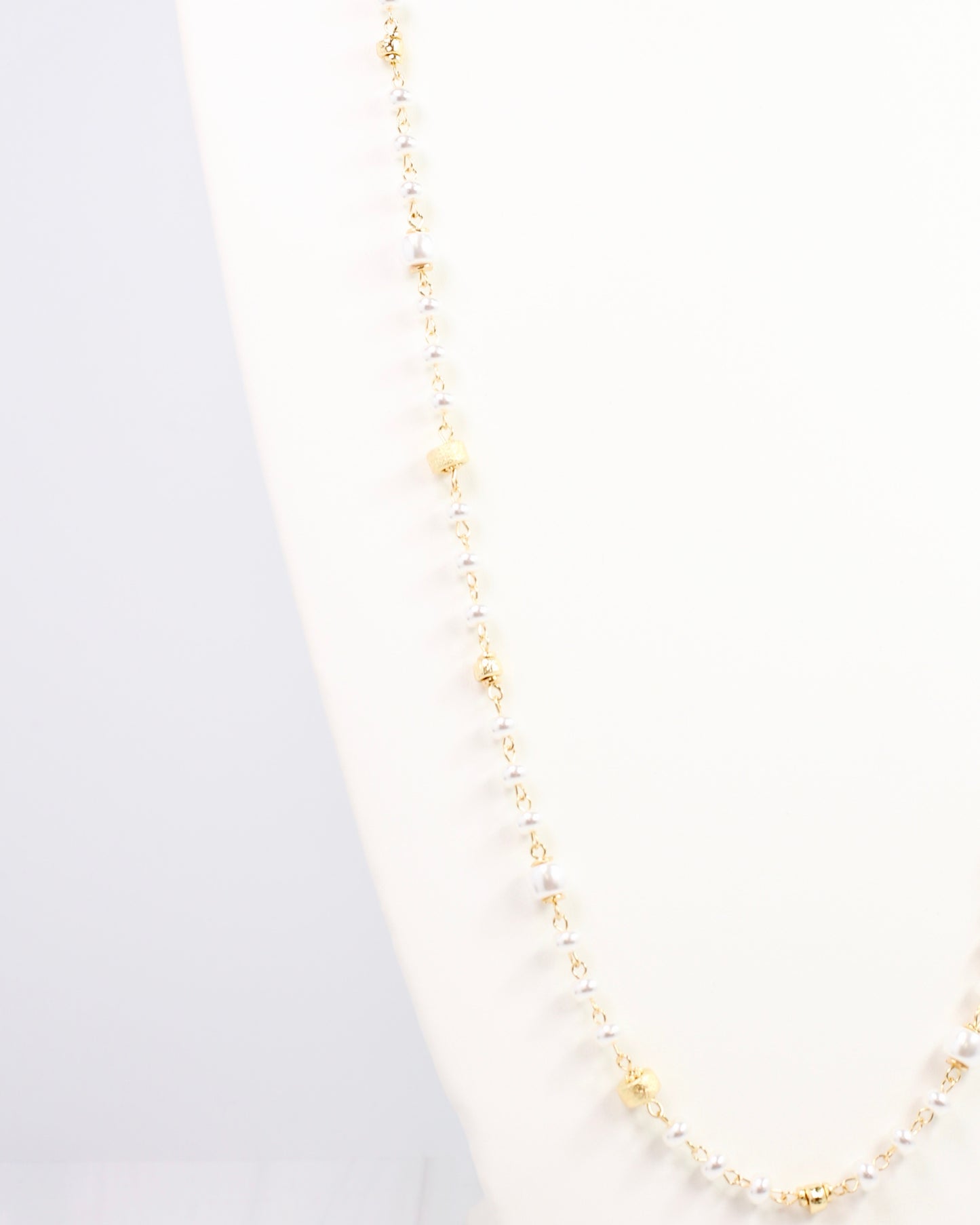 Piper Pearl Long Necklace Gold