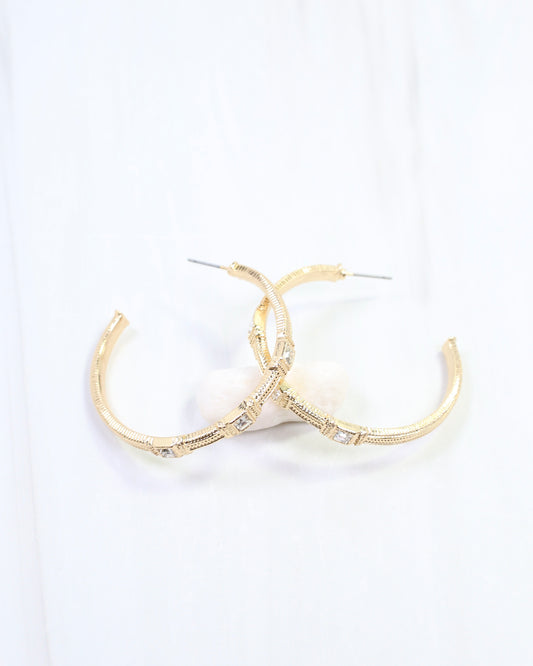 Ania Textured Large Hoop Earring Clear