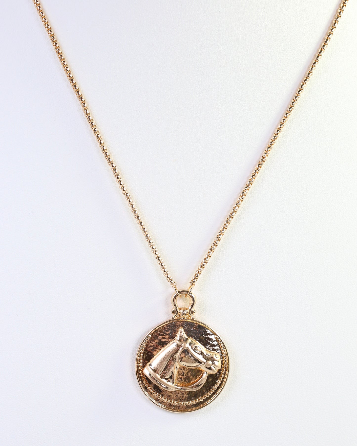 Loxton Horse Medallion Necklace Gold