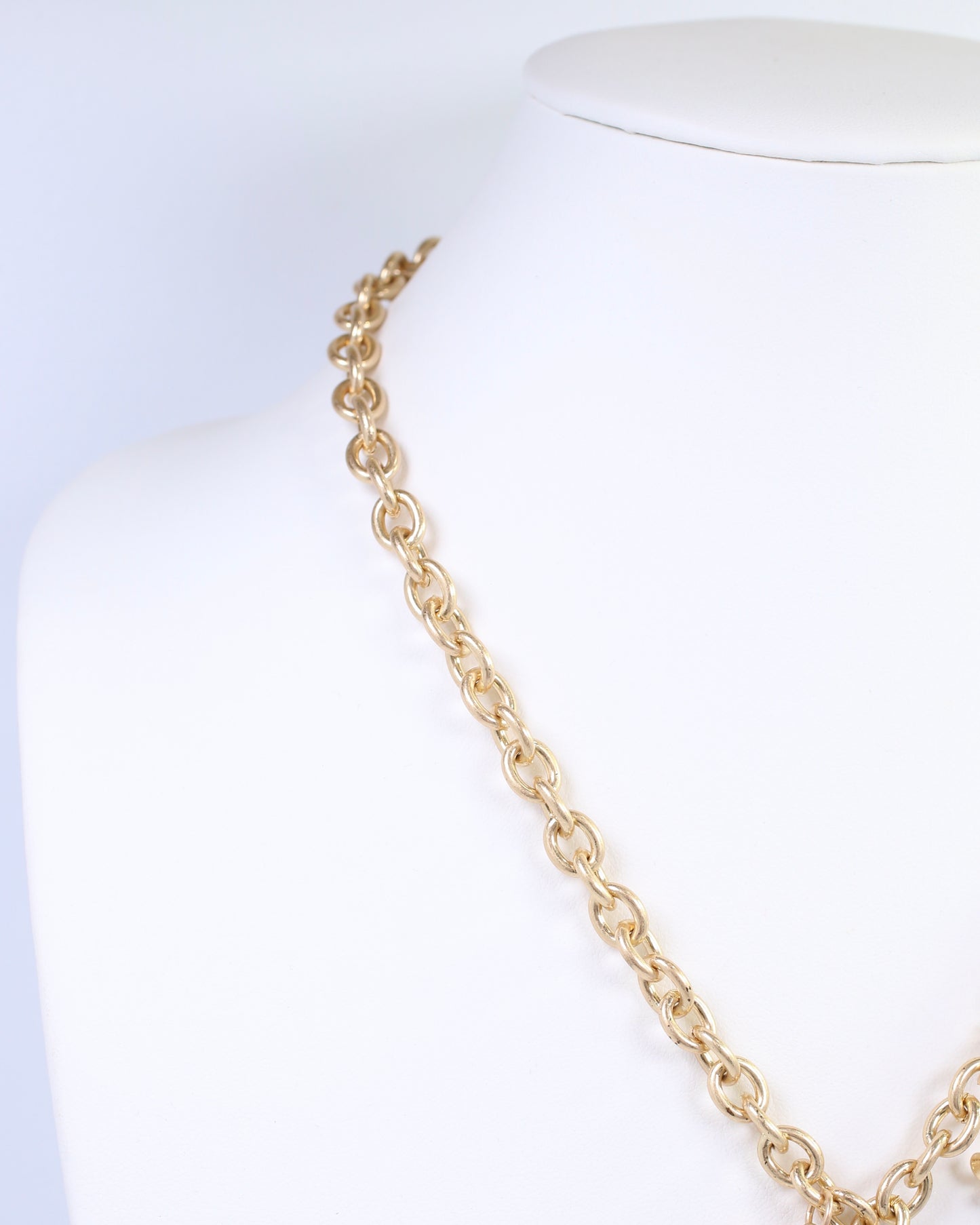 Aeris Vintage Long Y Necklace Worn Gold