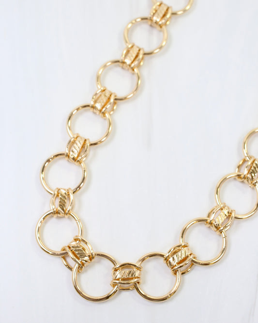 Amie Round Link Chain Necklace Gold