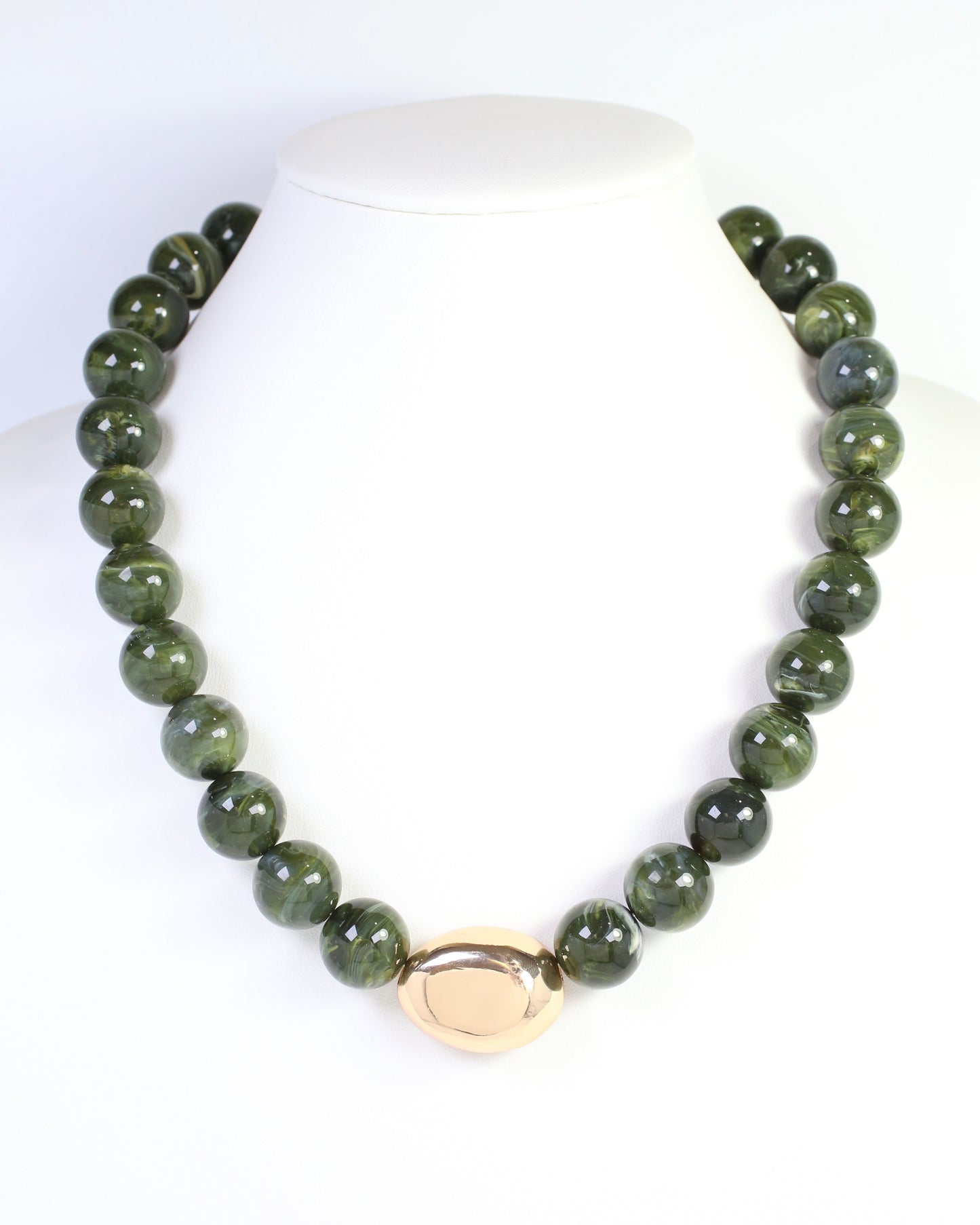 Brooklyn Bold Stone Necklace Olive