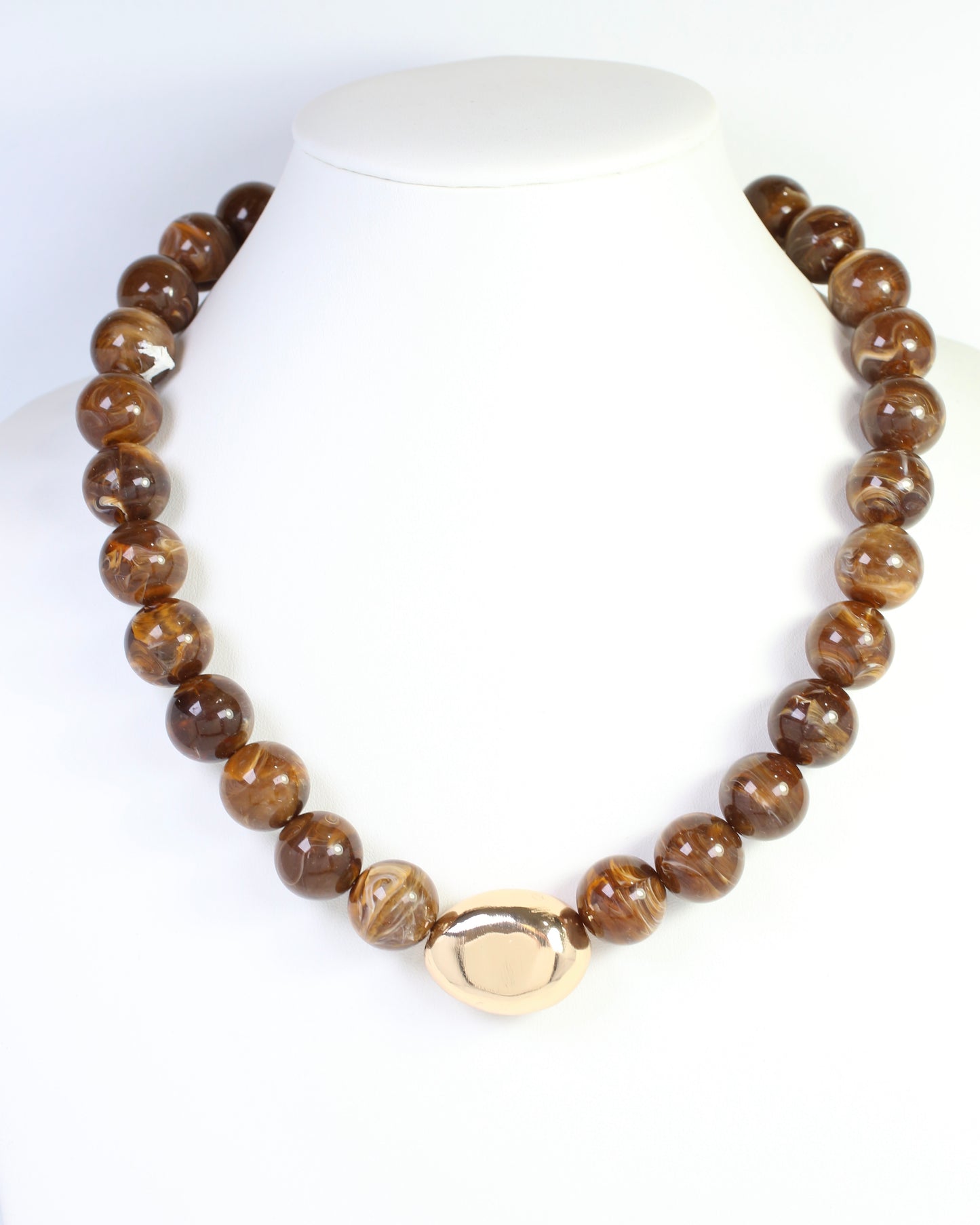Brooklyn Bold Stone Necklace Brown