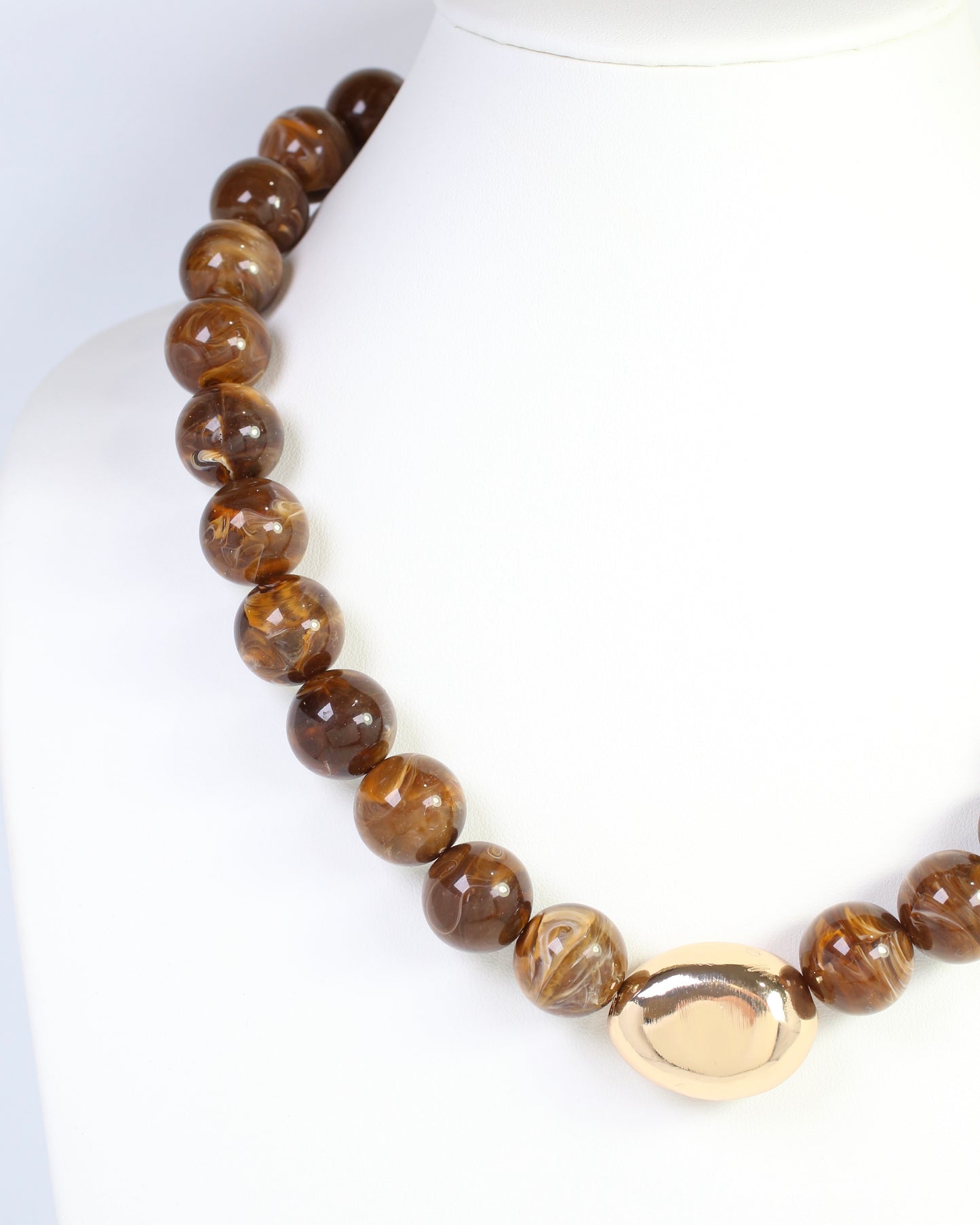 Brooklyn Bold Stone Necklace Brown