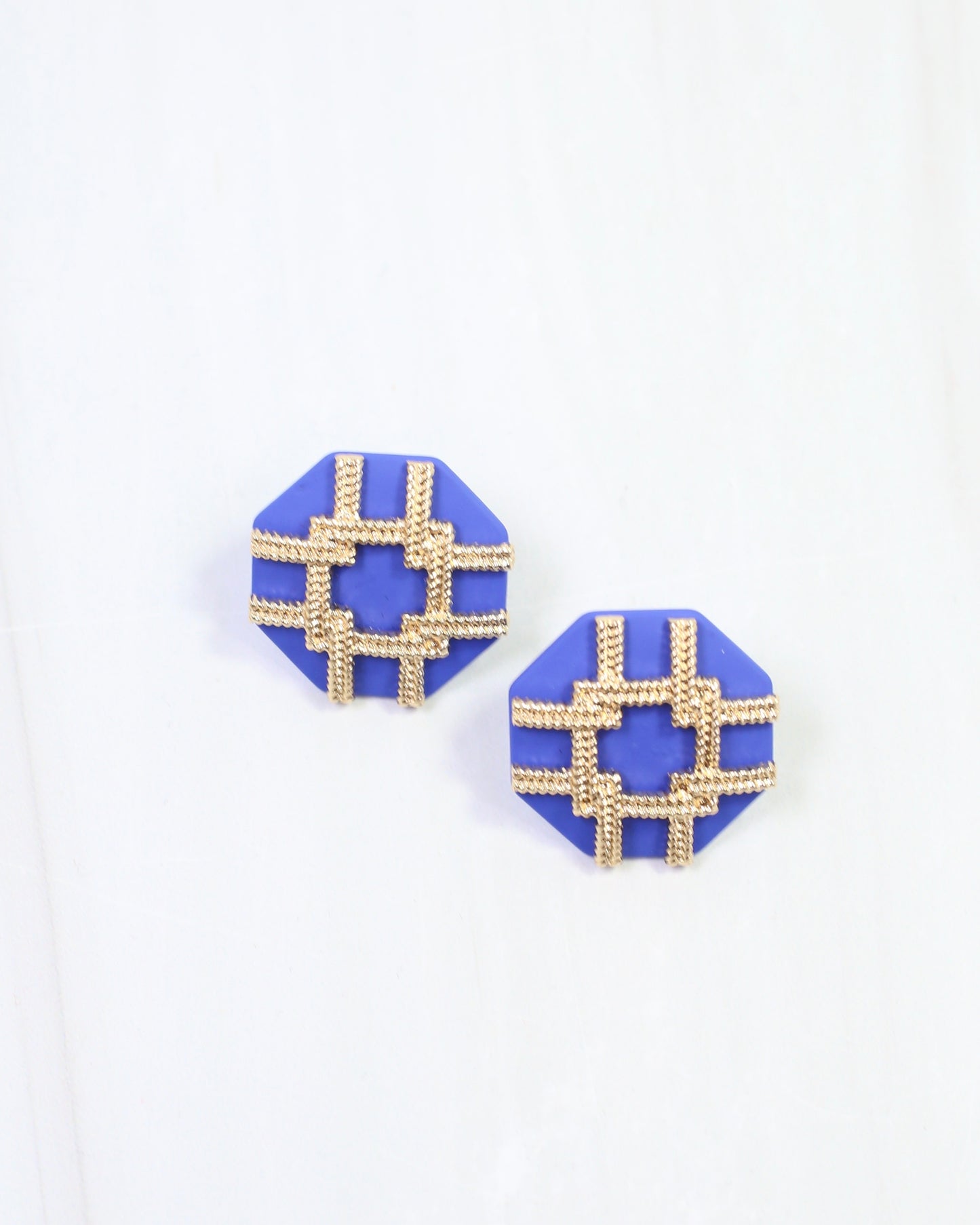 Avril Octagon Post Earring Blue