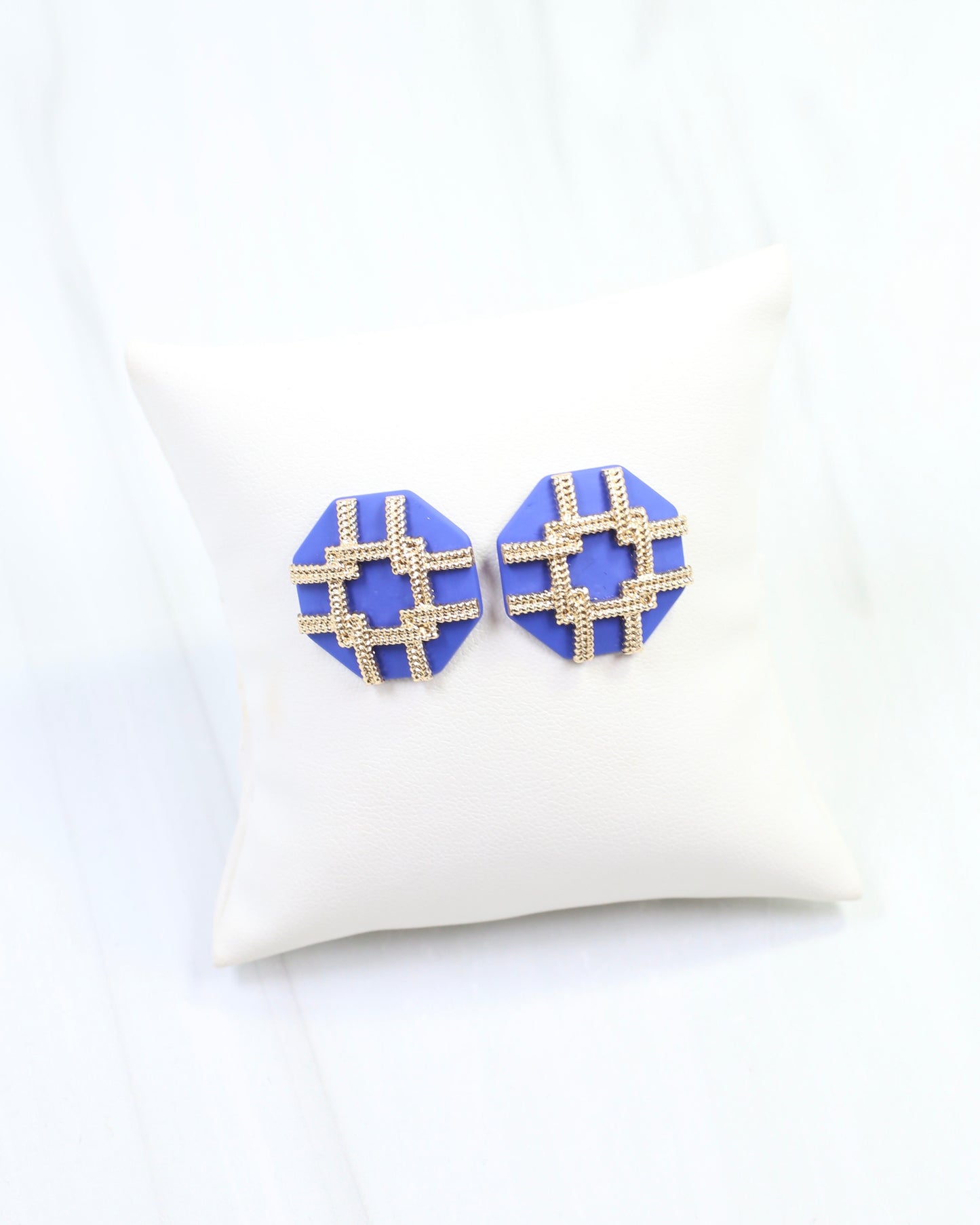 Avril Octagon Post Earring Blue