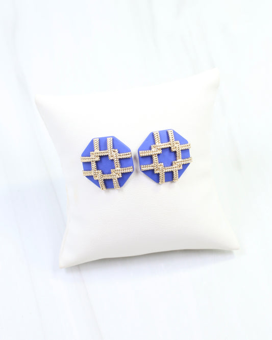 Avril Octagon Post Earring Blue