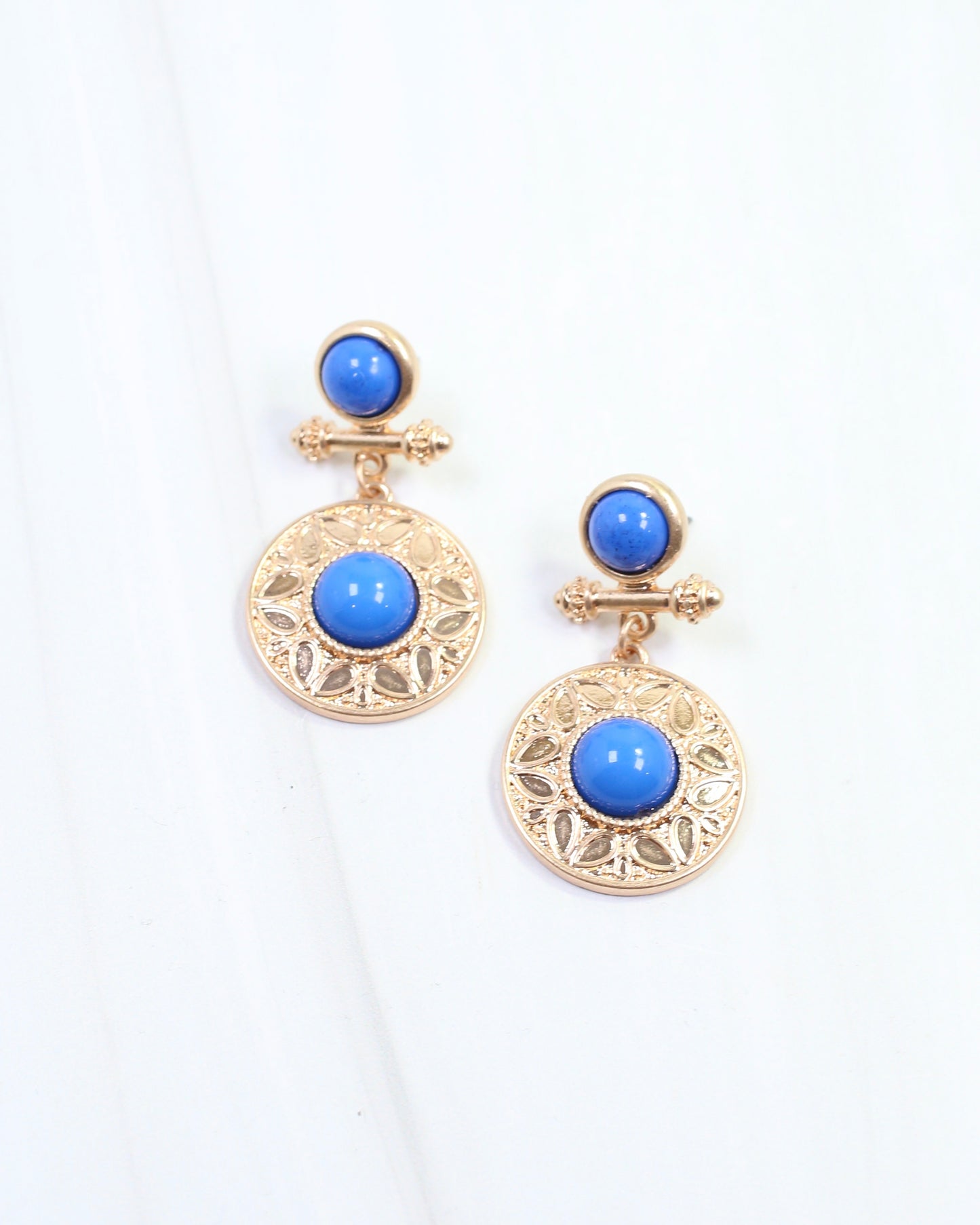 Terrace Circle Drop Earring Blue