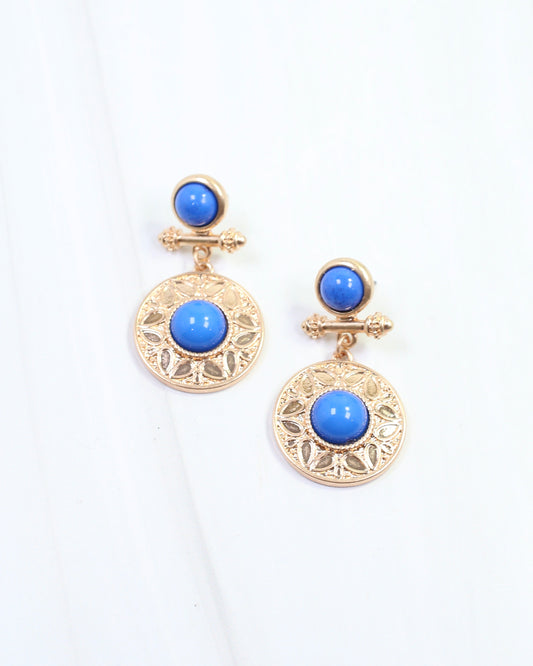 Terrace Circle Drop Earring Blue