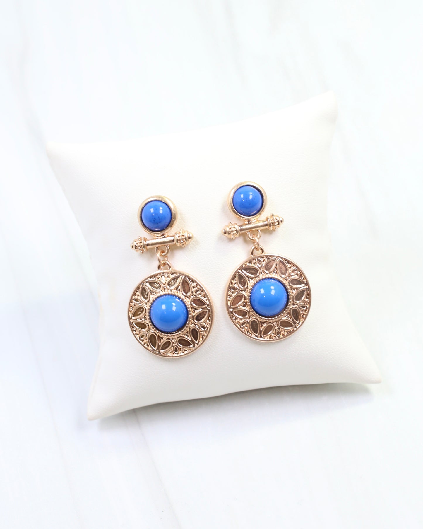 Terrace Circle Drop Earring Blue