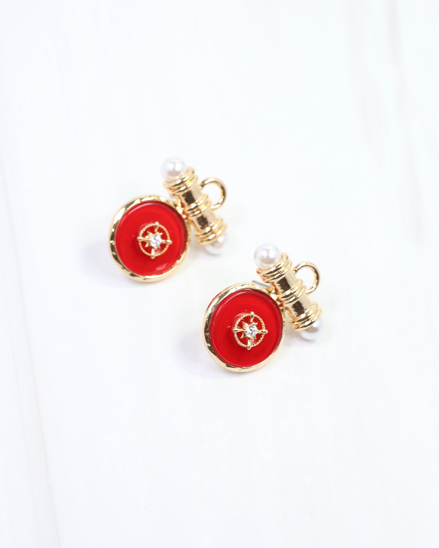 Kurri Circle Drop Earring Red