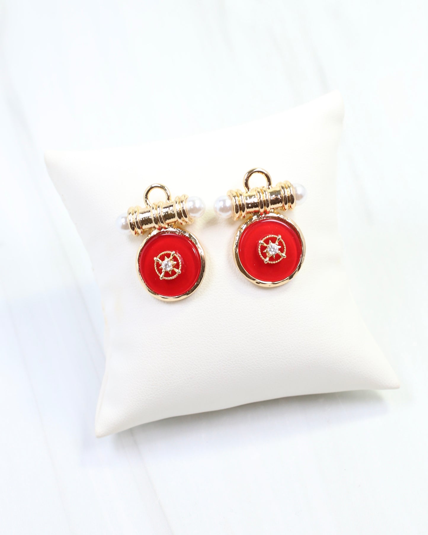 Kurri Circle Drop Earring Red